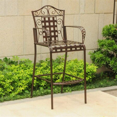 INTERNATIONAL CARAVAN Mandalay Iron Bar Height Chair, Bronze, 2PK 3467-2CH-HD-BZ
